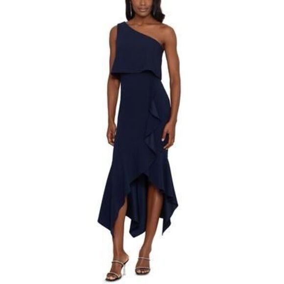 Xscape Womens One Shoulder Pop Over Cocktail and Party Dress Size 8 - Picture 1 of 3